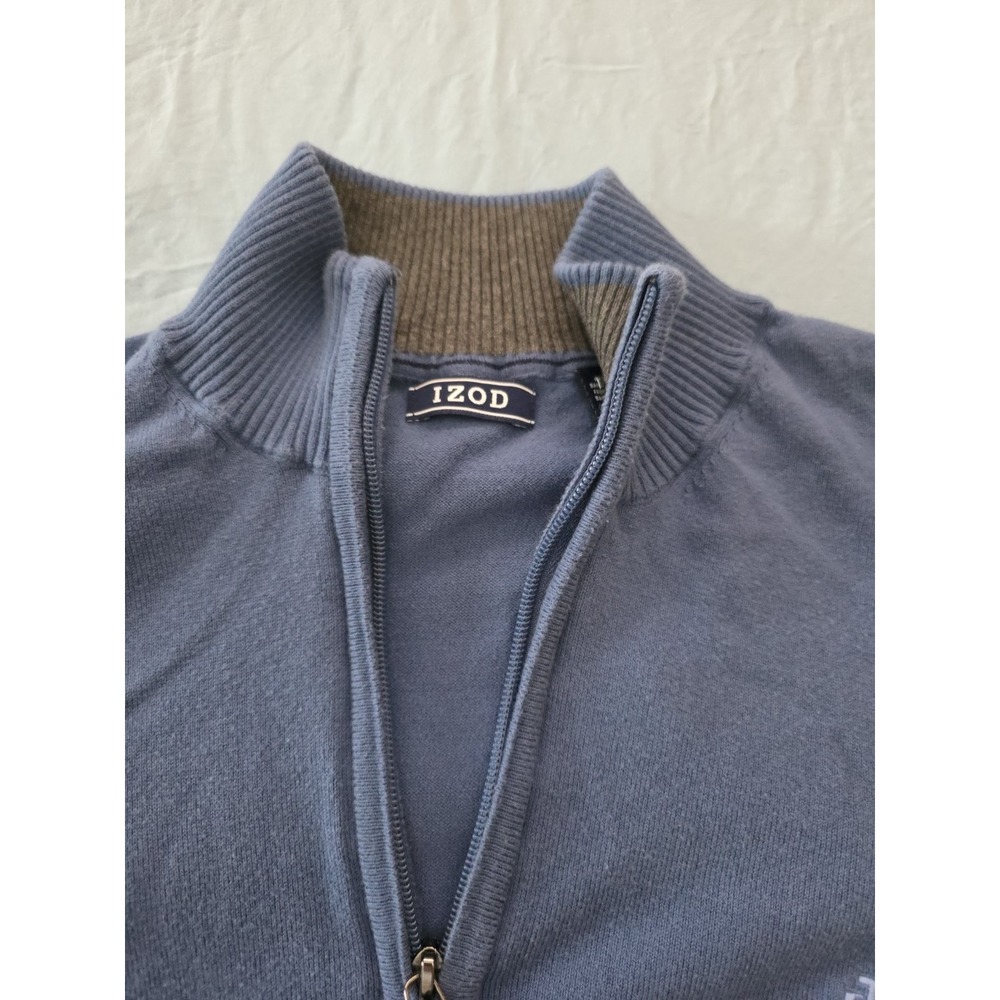 IZOD Advantage Performance Stretch 1/4‎ Zip Pullover Sweatshirt Men's M Blue - Picture 2 of 8